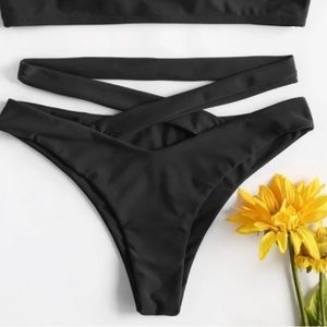 ZAFUL criss cross turquoise bikini bottoms
